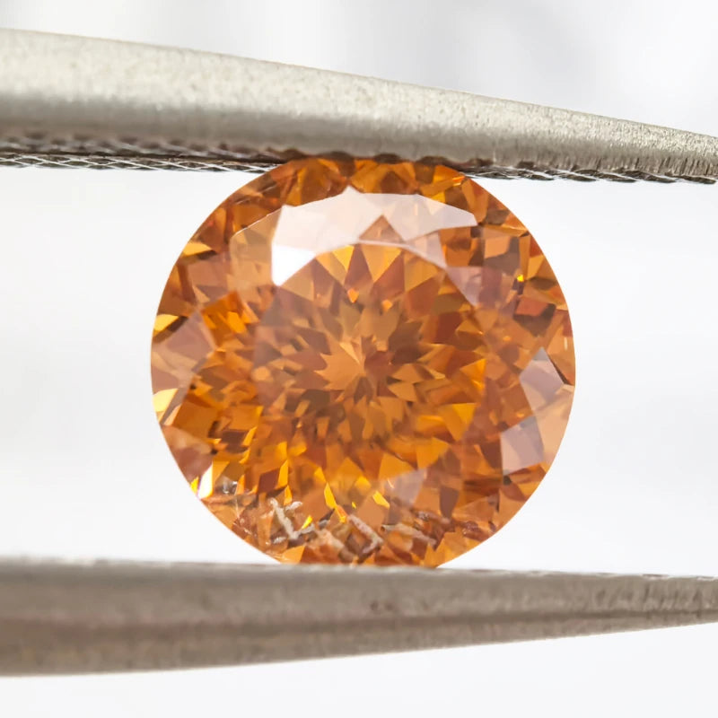 Moissanite Stone 100 Faceted Russia cut Orange Color Charms Gemstone DIY Ring Necklace Earrings Main Materials with Certificate