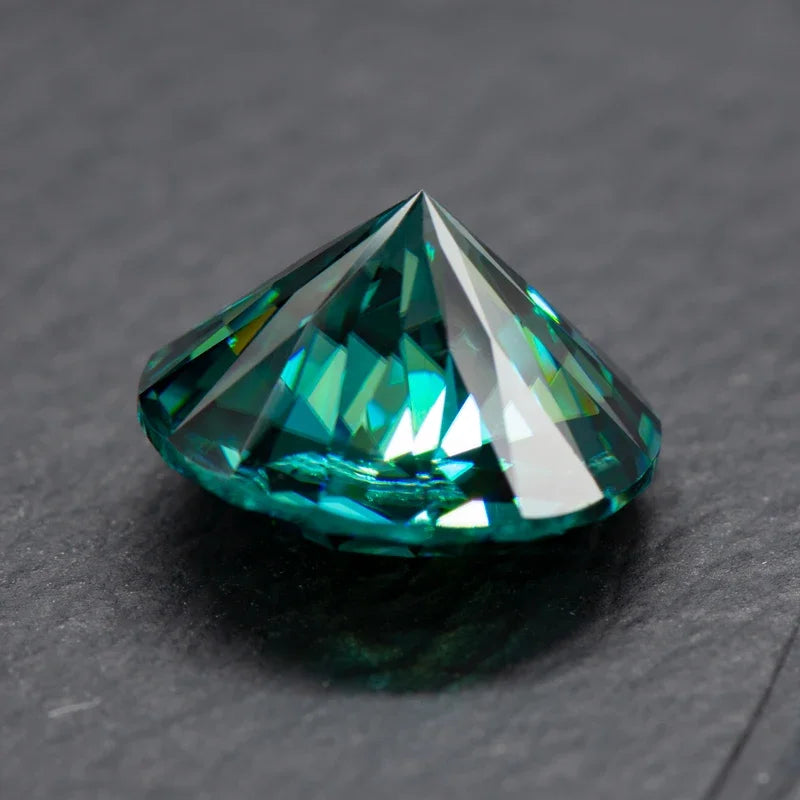 Moissanite Stones Emperor General Cut Round Shape Emerald Green Primary Colors with GRA Certificate Jewelry Making Materials