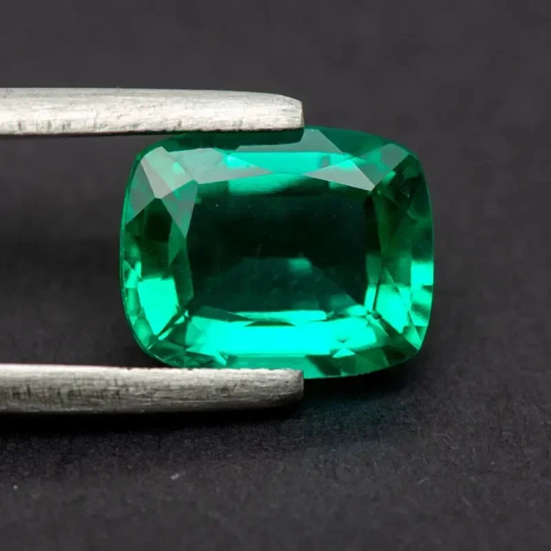 Lab Grown Colombia Emerald Green Color Rectangle Cushion Shape VVS1 Gemstone for Jewelry Making Selectable AGL Certificate