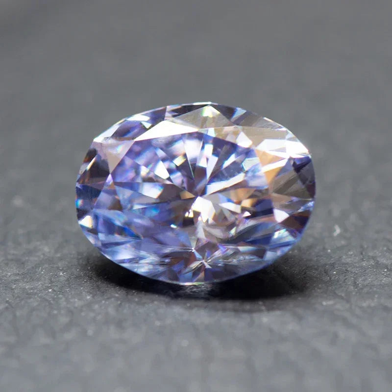 Moissanite Stone Lavender Color Oval Cut Synthetic Lab Created Heat Diamond DIY Jewelry Making Materials with GRA Certificate