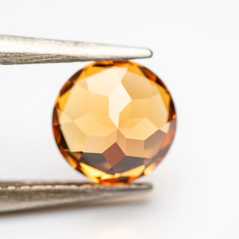 Lab Grown Sapphire Orange Color Round Shape Extremely Shiny Quality DIY Ring Necklace Earrings Main Materials AGL Certificate