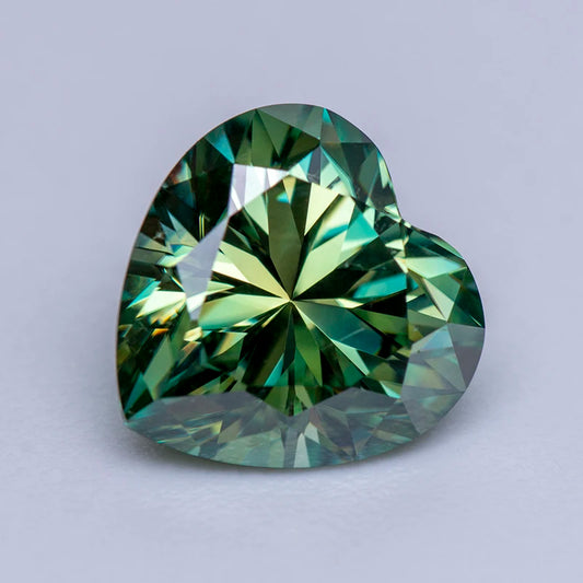 Moissanite Stone Primary Colour Yellow Green Heart Cut Lab Created Diamond Jewelry Making Materials Comes with GRA Certificate