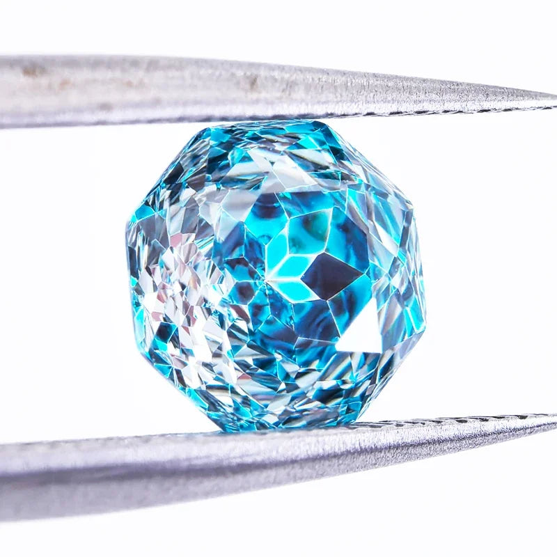 Wholesale Cubic Zirconia Rose Cut Peacock Blue Color DIY Ring Necklace Earrings Main Materials Charms Gemstone Factory Wholesale