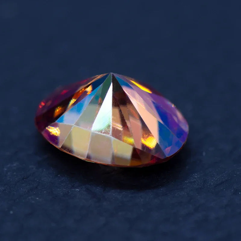 Moissanite Stone Garnet Color Oval Cut Lab Created Diamond For Diy Jewelry Rings Earrings Making with GRA Certificate