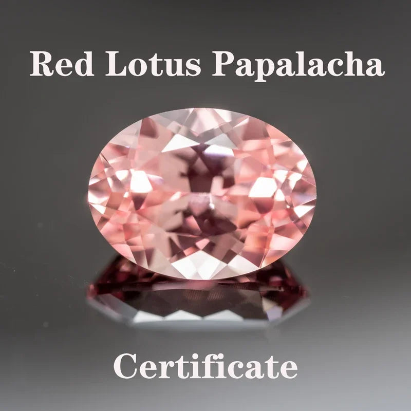 Lab Grown Padparadscha Red Lotus Oval Shaped Charms Gemstone DIY Ring Necklace Earrings Main Materials with Certificate