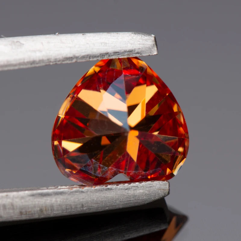 Moissanite Stone Garnet Color Heart Cut Gemstone Lab Created Diamond for Advanced Jewelry Rings Earrings Making With GRA Report