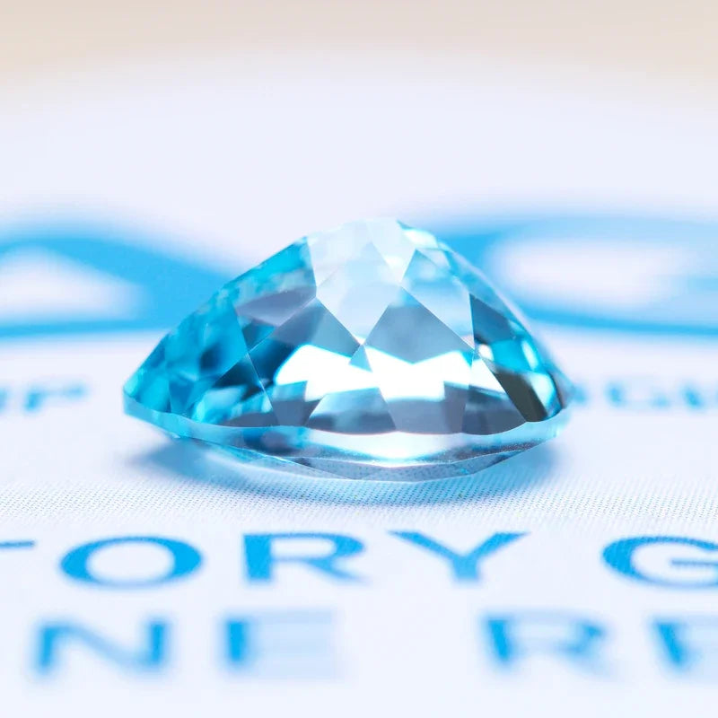 Lab Grown Sapphire Pear Cut Aquamarine Extremely Shiny Quality DIY Ring Necklace Earrings Main Materials AGL Certificate