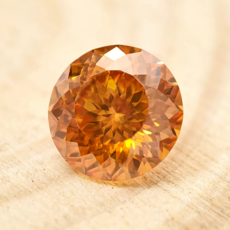 Moissanite Stone 100 Faceted Russia cut Orange Color Charms Gemstone DIY Ring Necklace Earrings Main Materials with Certificate