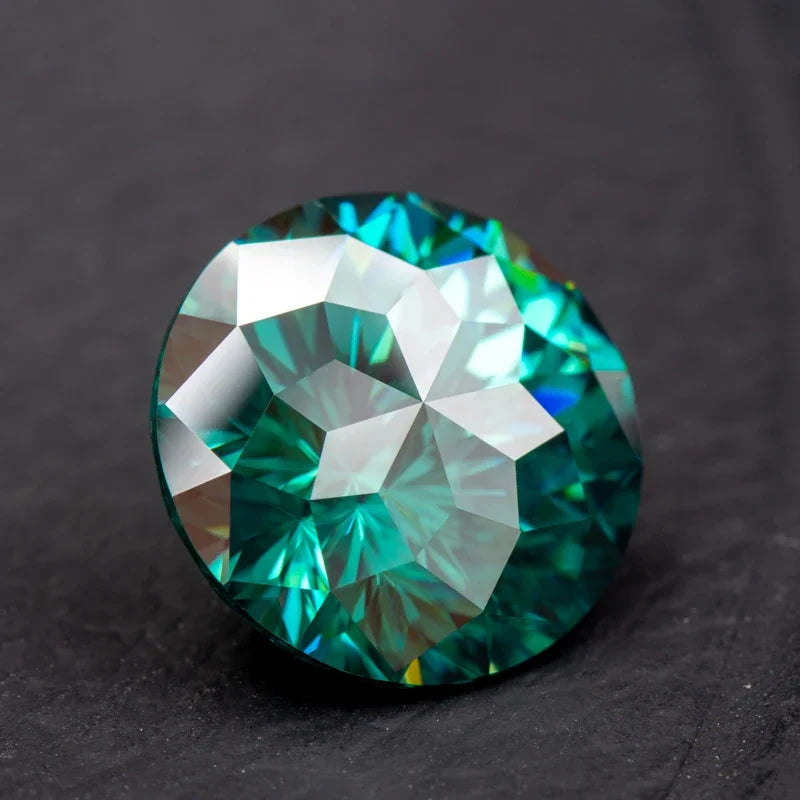 Moissanite Stones Emperor General Cut Round Shape Emerald Green Primary Colors with GRA Certificate Jewelry Making Materials
