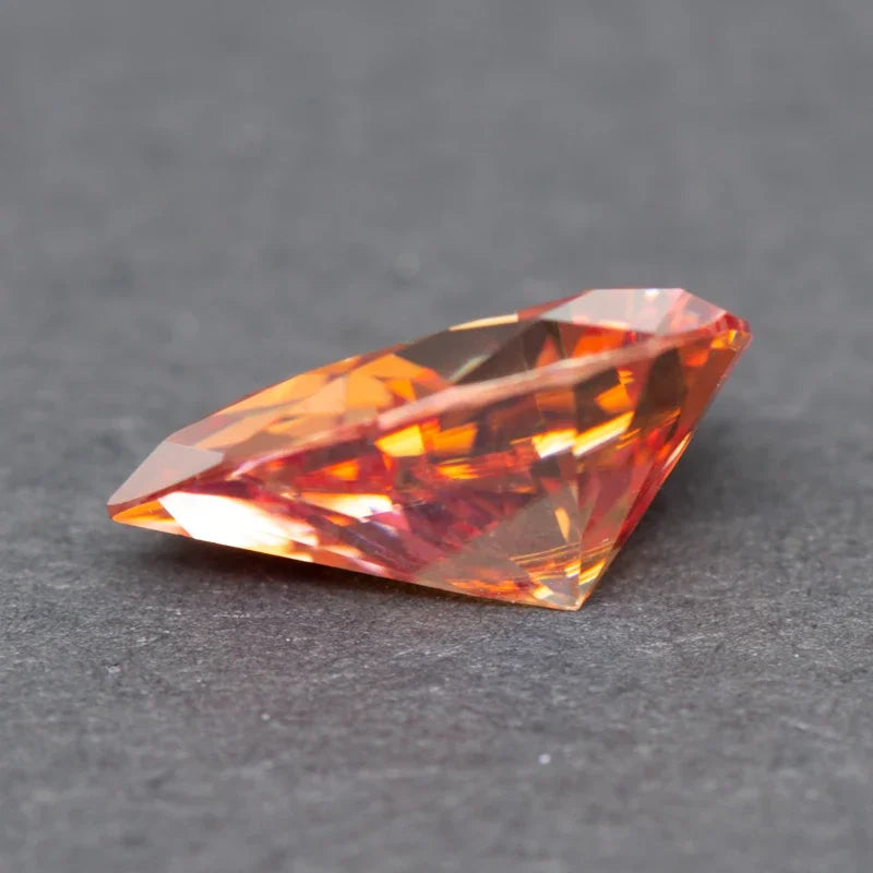 Moissanite Pear Cut Watermelon Red Colored Diy Charms Jewelry Making Materials Pass Diamond Tester with GRA Certificate