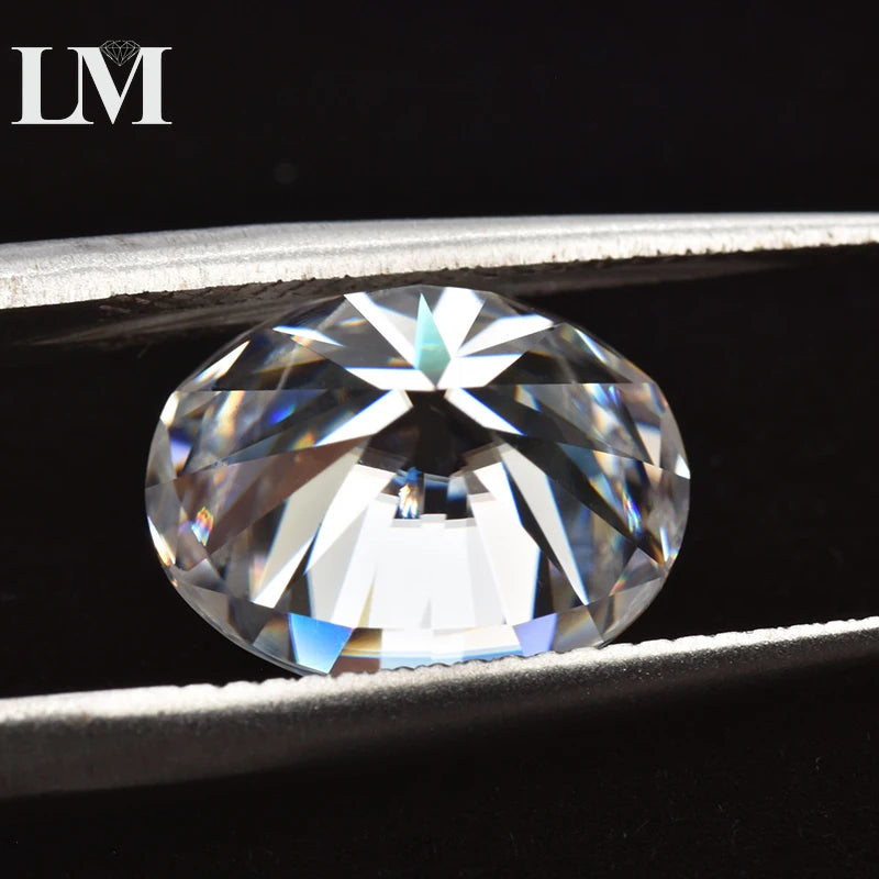 Moissanite Loose Stone Oval Cut D Color VVS1 Synthetic Lab Created Gemstone Pass Diamond Tester Comes with GRA Certificate