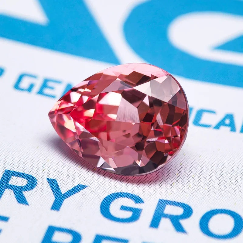 Lab Grown Sapphire Pear Shaped Red Lotus Extremely Shiny Quality DIY Ring Necklace Earrings Main Materials AGL Certificate