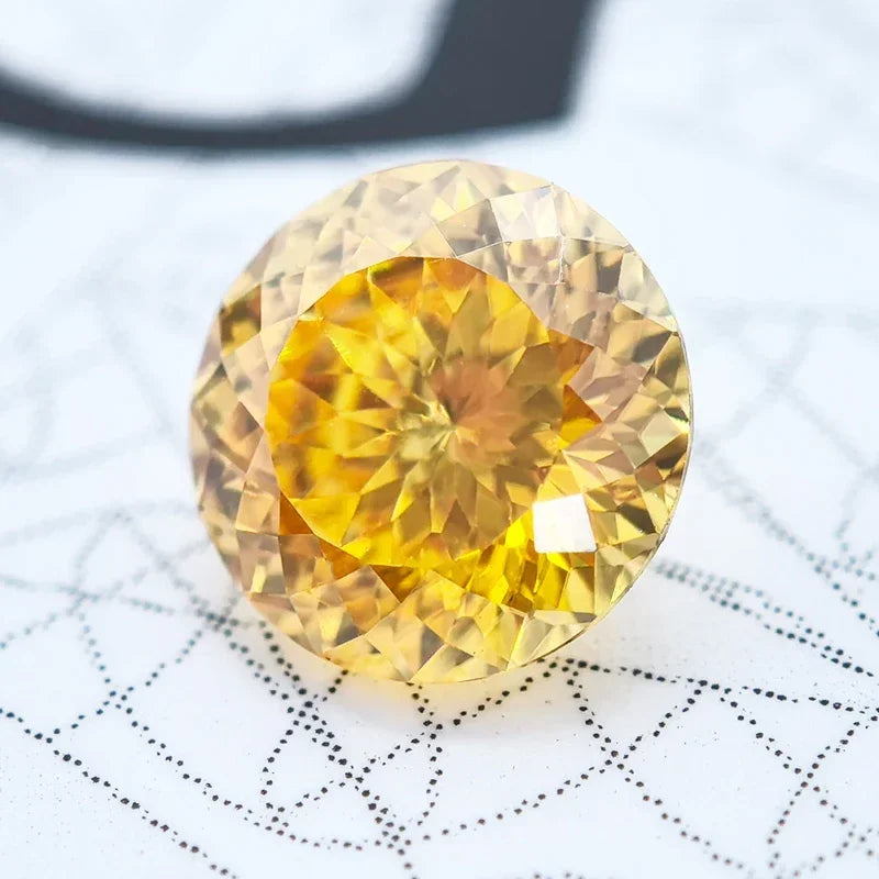 Wholesale Moissanite Stone Golden Yellow Color 100 Faceted Cut DIY Ring Necklace Earrings Main Materials Charms Gemstone Certifi