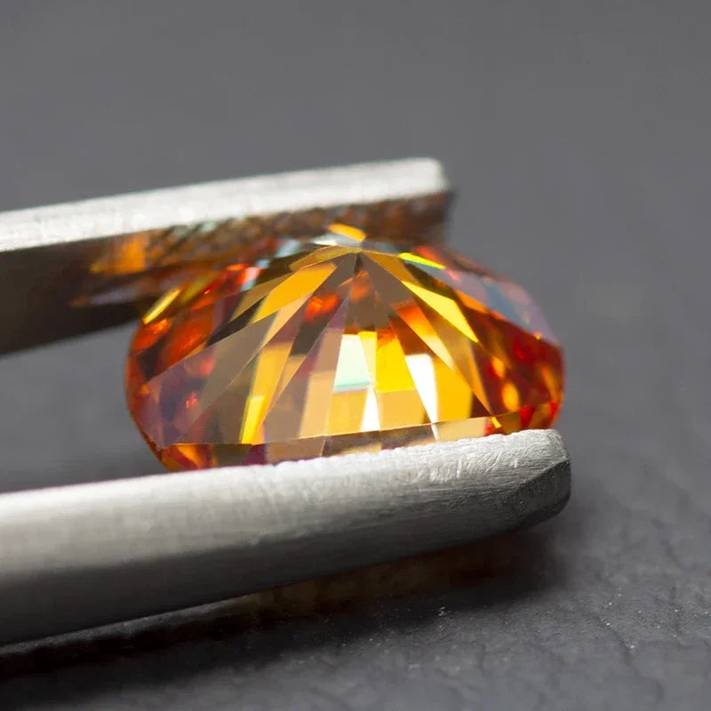 Moissanite Stone Oval Cut Orange Color Gemstone Lab Created Heat Diamond DIY Jewelry Rings Earrings Making with GRA Certificate