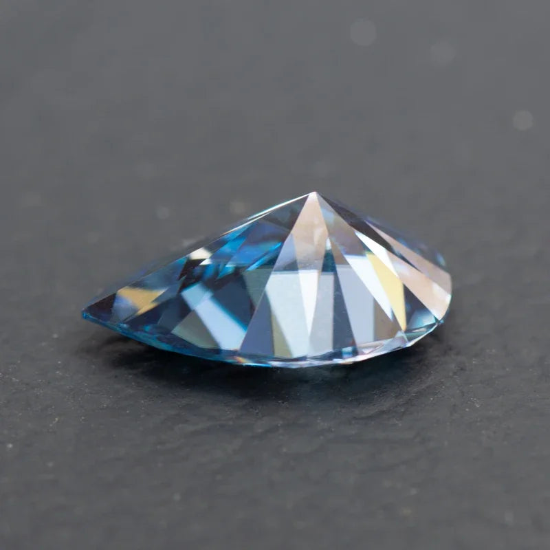 Moissanite Pear Cut Sapphire Blue Diy Charms Jewelry Making Pass Diamond Tester with GRA Certificate Wholesale Price