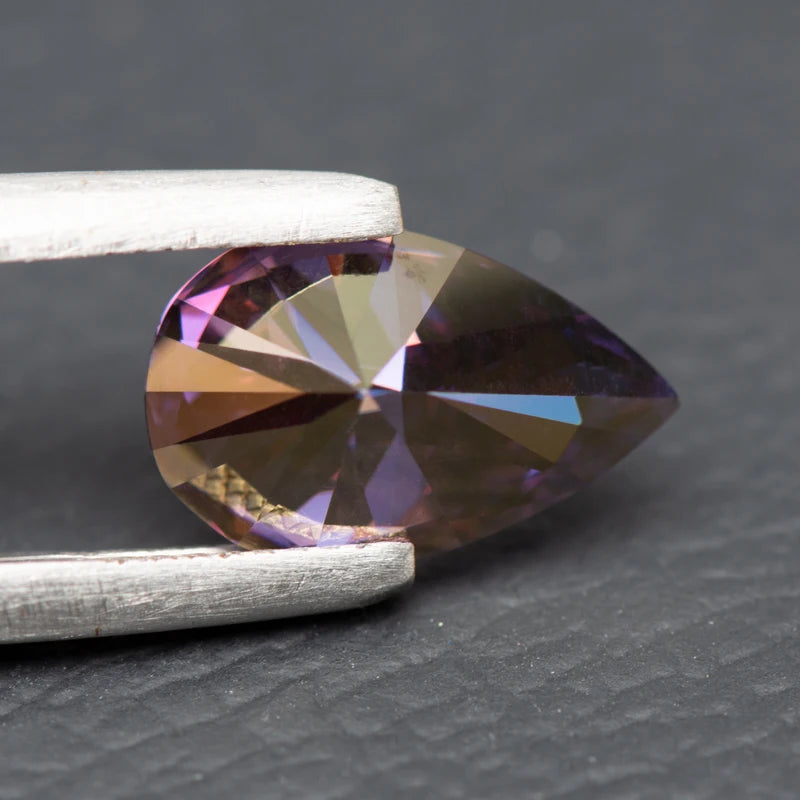 Moissanite Pear Cut Imperial Purple Colored Lab Diamond Lab Grown Gem Advanced Jewelry Making Materials with GRA Certificate
