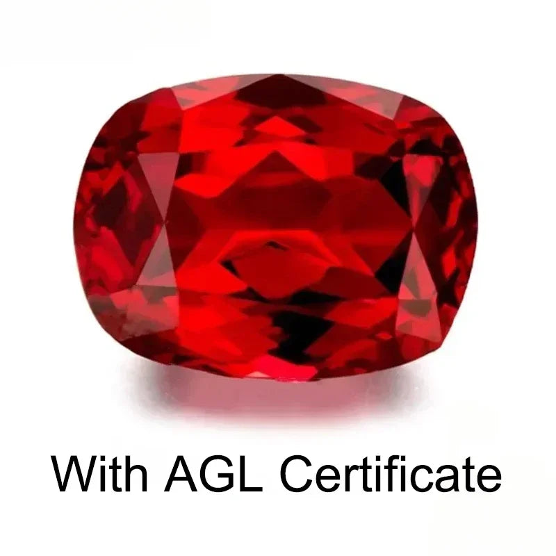 Lab Grown Ruby Pigeon Blood Red Rectangular Cushion Cut Top Quality Gemstone for Diy Jewelry Making Selectable AGL Certificate