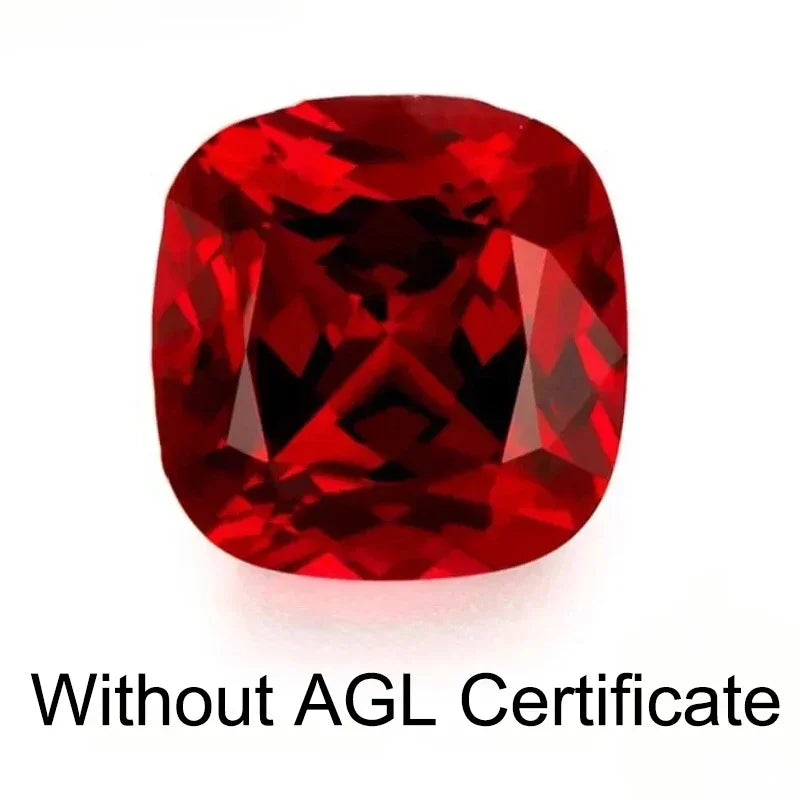 Lab Grown Ruby Square Cushion Shape Pigeon Blood Red VVS1 Selectable AGL Certificate Gemstone for Diy Jewelry Making Materials