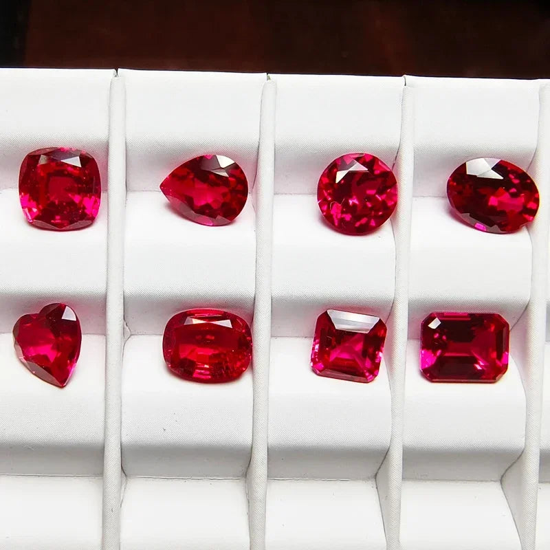 Lab Grown Ruby Pigeon Blood Red Asscher Square Shape Charm Gemstone for Diy Jewelry Making Materials Selectable AGL Certificate
