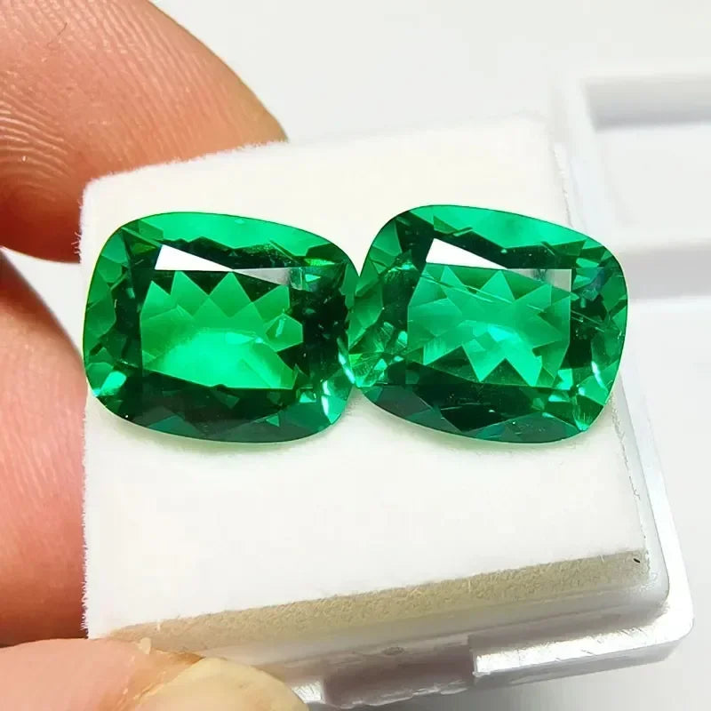 Lab Grown Colombia Emerald Green Color Rectangle Cushion Shape VVS1 Gemstone for Jewelry Making Selectable AGL Certificate