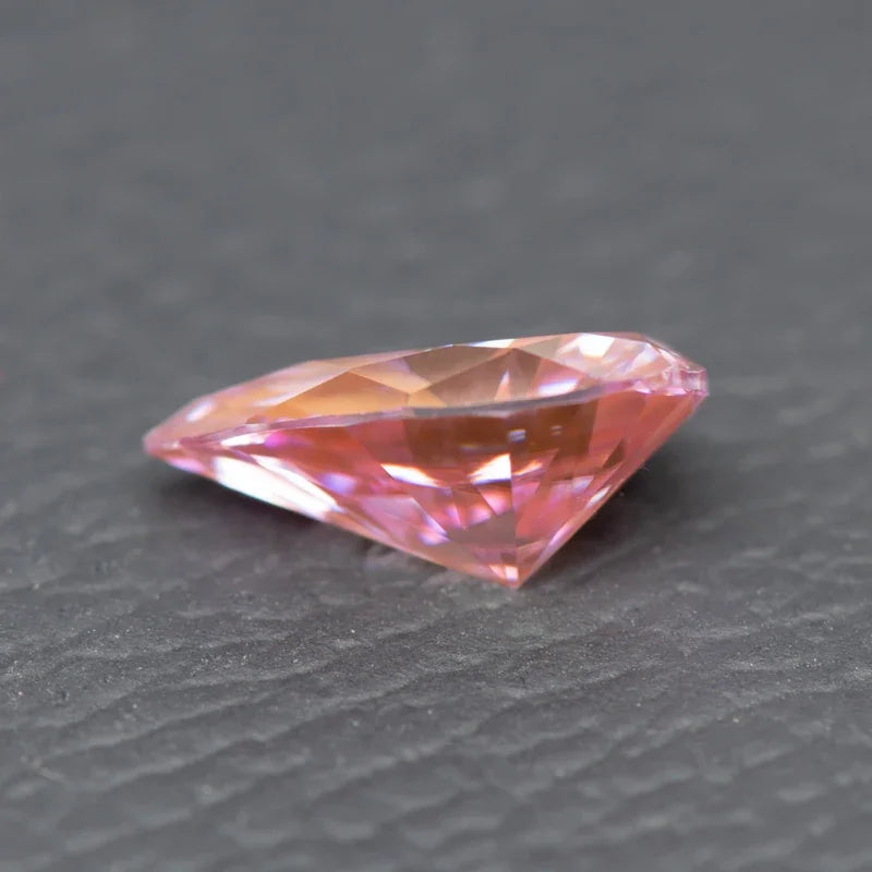 Moissanite Pear Cut Sakura Pink Colored Diy Charms Jewelry Making Materials Pass Diamond Tester with GRA Certificate