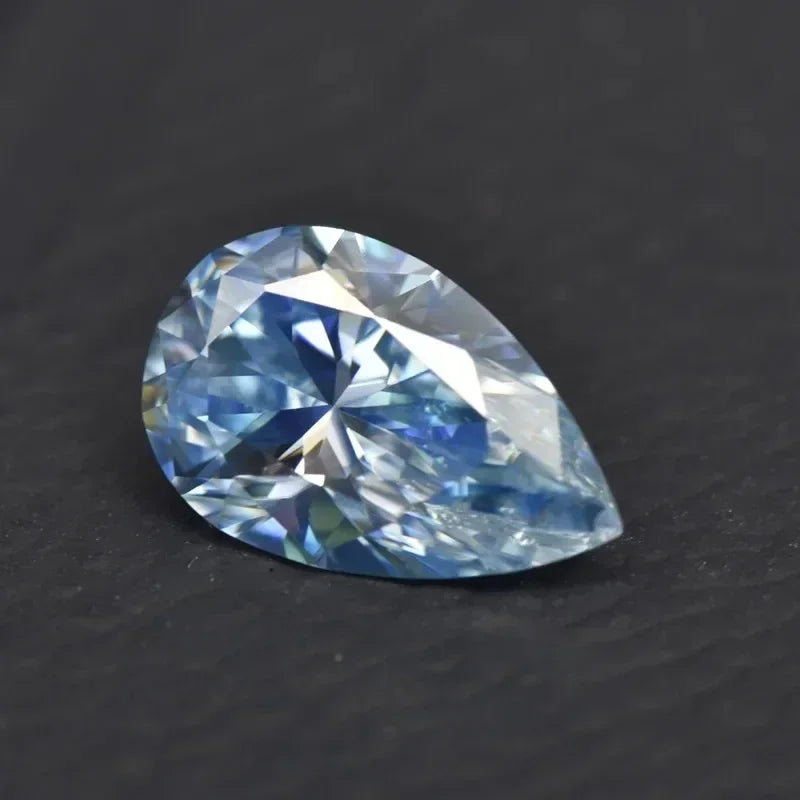 Moissanite Stone Ice Blue Color Pear Cut Lab Grown Diamond For Diy Jewelry Making Pass Diamond Tester With GRA Certificate