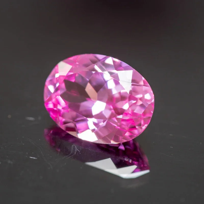 Lab Grown Sapphire Oval Shape Pink Color Extremely Shiny Quality Advanced Charms Jewelry Rings Earrings Making Certificate