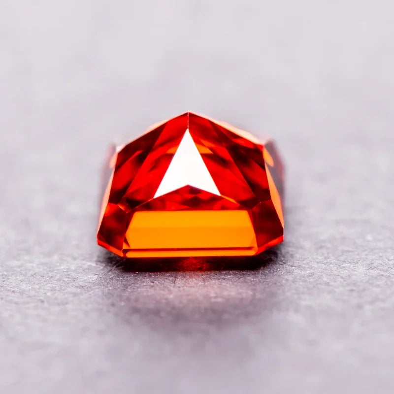 Cubic Zirconia Asscher Shape Red Color 5A Grade 4k Crushed Ice Cut Charm Beads for DIY Jewelry Making Earings Ring Materials
