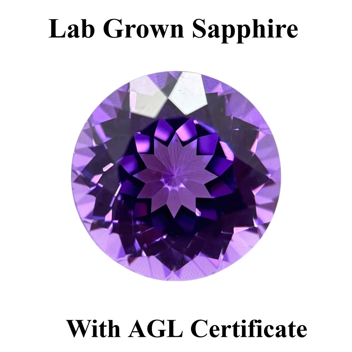 Lab Grown Sapphire Round Shape Purple Blue Color Top Quality Charm Beads for Diy Jewelry Making Rings Selectable AGL Certificate