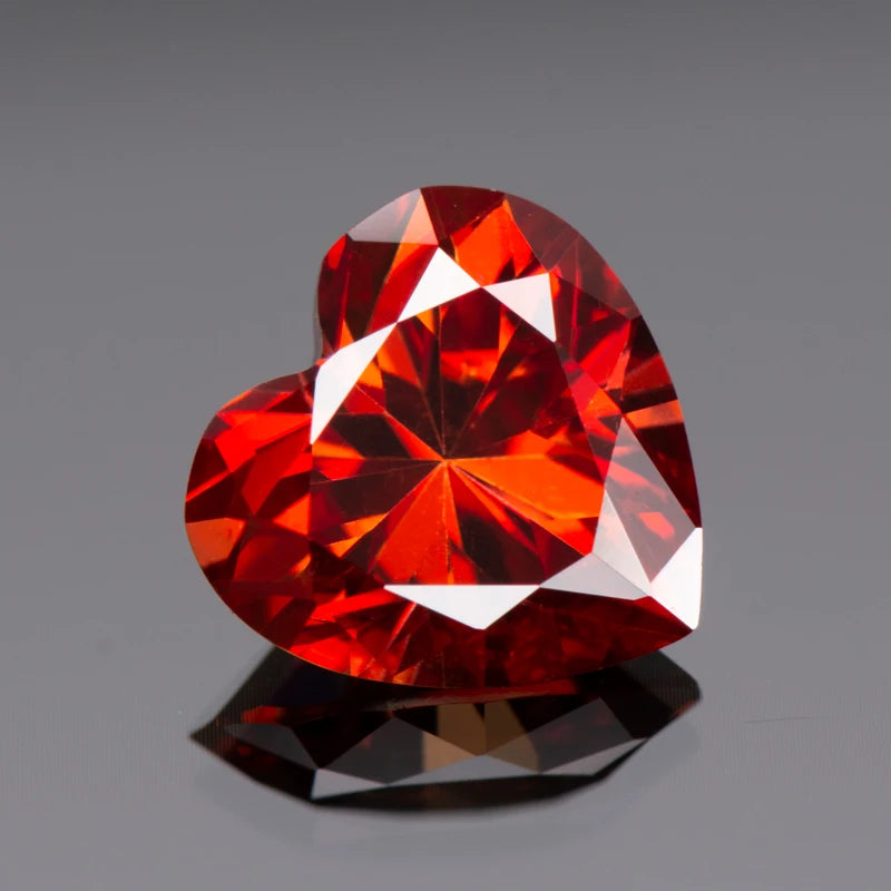 Moissanite Stone Garnet Color Heart Cut Gemstone Lab Created Diamond for Advanced Jewelry Rings Earrings Making With GRA Report