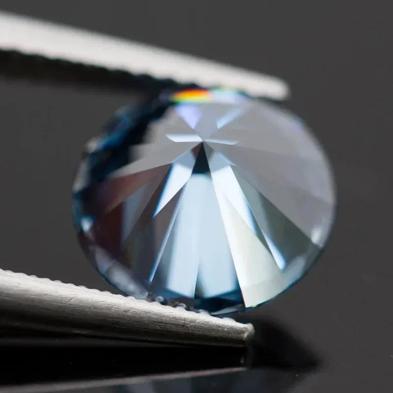 Moissanite Round Shape Royal Blue Color Wholesale Lab Grow Diamond Premium Gemstones of The Highest Quality with GRA Certifies