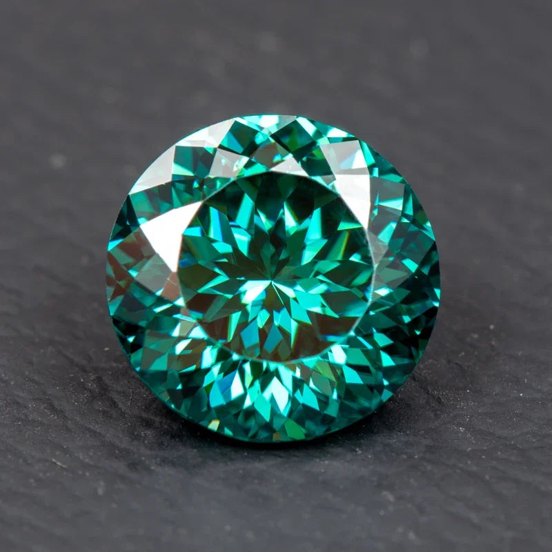 Moissanite Stones 100 Faces Cut Emerald Green Primary Colors Round Shape with GRA Certificate DIY Jewelry Making Materials