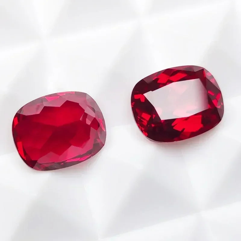 Lab Grown Ruby Pigeon Blood Red Rectangular Cushion Cut Top Quality Gemstone for Diy Jewelry Making Selectable AGL Certificate
