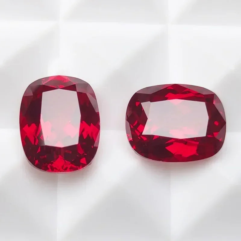 Lab Grown Ruby Pigeon Blood Red Rectangular Cushion Cut Top Quality Gemstone for Diy Jewelry Making Selectable AGL Certificate