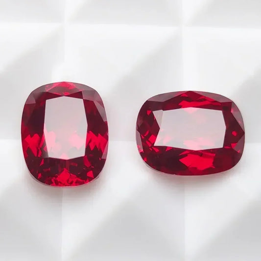 Lab Grown Ruby Pigeon Blood Red Rectangular Cushion Cut Top Quality Gemstone for Diy Jewelry Making Selectable AGL Certificate