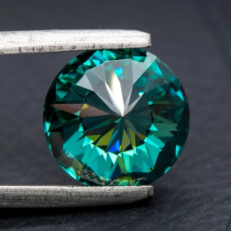Moissanite Stones Emperor General Cut Round Shape Emerald Green Primary Colors with GRA Certificate Jewelry Making Materials