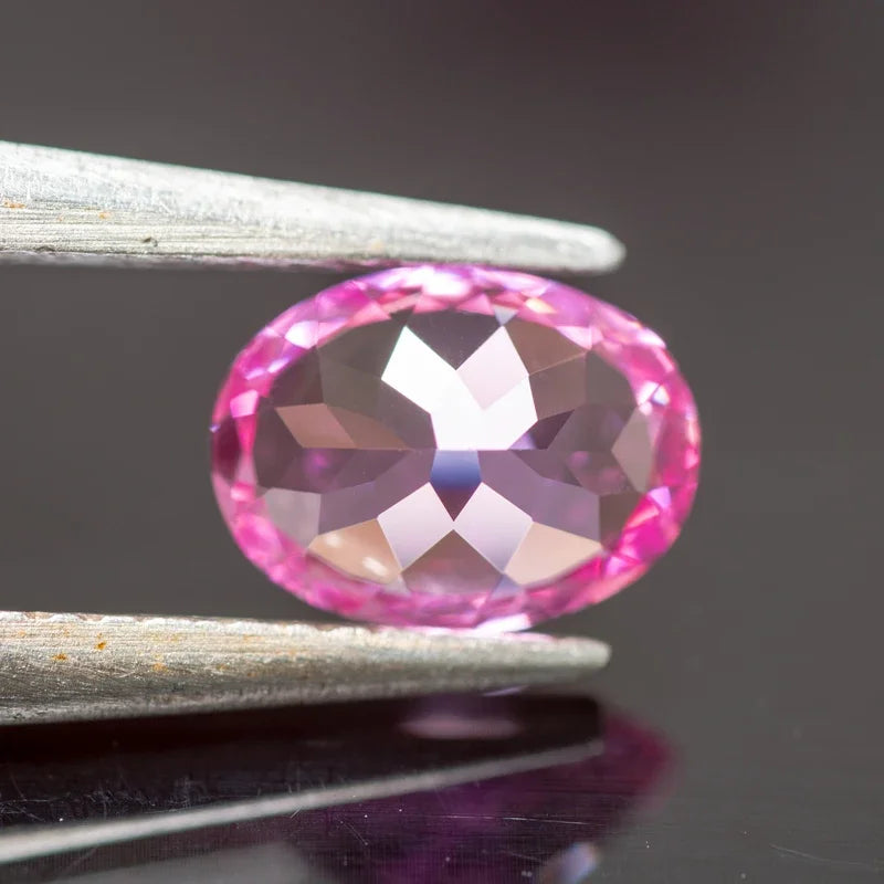 Lab Grown Sapphire Oval Shape Pink Color Extremely Shiny Quality Advanced Charms Jewelry Rings Earrings Making Certificate