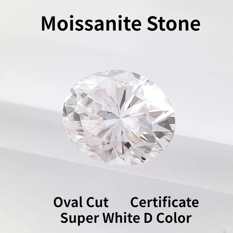 Wholesale moissanite Stone Super White D Color Oval Cut VVS1 Charms Gemstone DIY Advanced Jewelry Earrings Making Certificate
