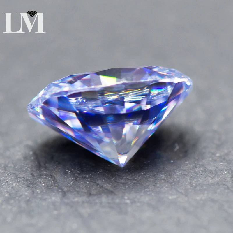 Moissanite Stone Lavender Color Oval Cut Synthetic Lab Created Heat Diamond DIY Jewelry Making Materials with GRA Certificate