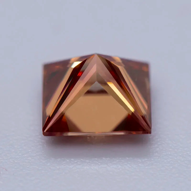 Moissanite Gemstone Princess Cut Watermelon Red color Lab Grown Diamond Advanced Jewelry Making Materials with GRA Certificate