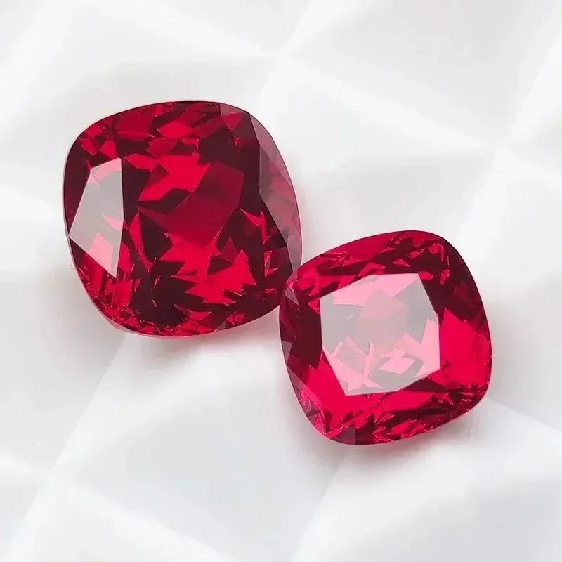 Lab Grown Ruby Square Cushion Shape Pigeon Blood Red VVS1 Selectable AGL Certificate Gemstone for Diy Jewelry Making Materials