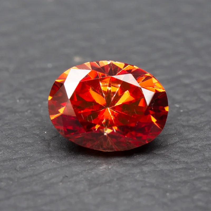 Moissanite Stone Garnet Color Oval Cut Lab Created Diamond For Diy Jewelry Rings Earrings Making with GRA Certificate