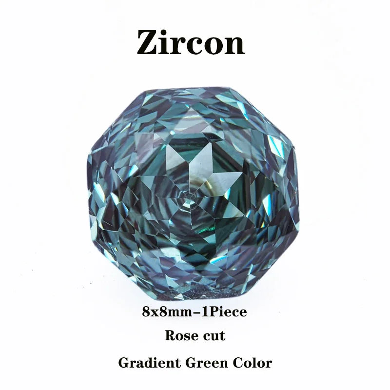 Wholesale Cubic Zirconia Rose Cut Gradient Green Color Extremely Shiny Quality DIY Charms Gemstone Bead for Diy Jewelry Making M