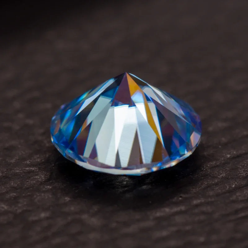 Moissanite Ice Blue Color Round Cut Colored Gemstones Lab Created Loose Stone Used Jewelry Production with GRA Certificate