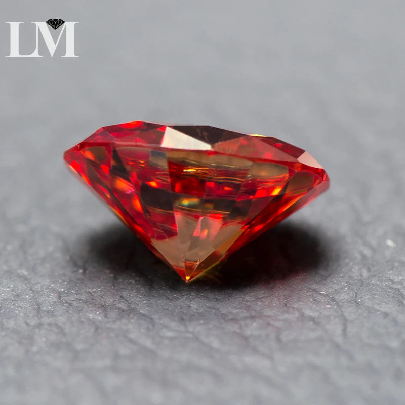 Moissanite Stone Oval Cut Watermelon Red Color Lab Created Synthetic Diamond DIY Jewelry Making Materials with GRA Certificate