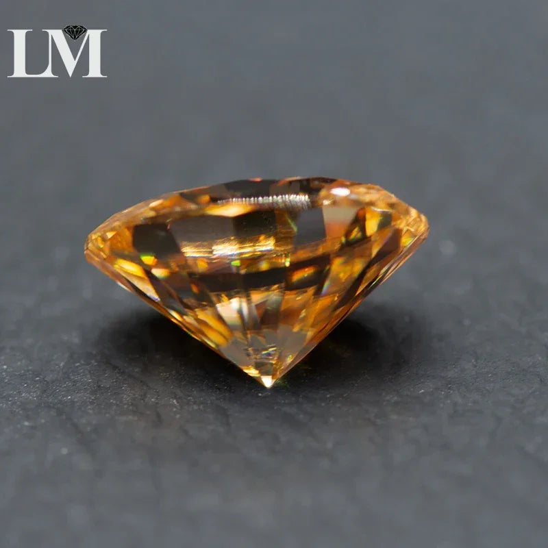 Moissanite Stone Champagne Color Oval Cut Synthetic Lab Created Gemstone Diamond Jewelry Making Materials with GRA Certificate