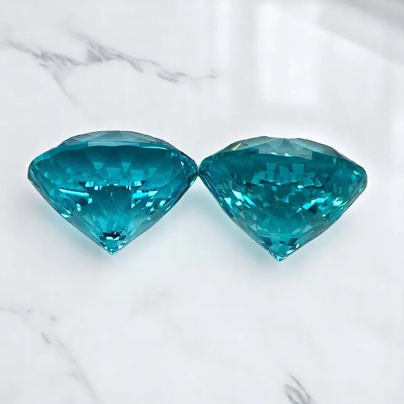 Lab Grown Paraiba Gemstones Round Shape 100 Faceted Cut Charm Beads for Diy Jewelry Making Materials Selectable AGL Certificate