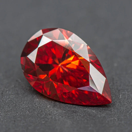 Moissanite Stone Pear Cut Garnet Colored Gemstone Lab Grown Diamond Charms Diy Advanced Jewelry Making with GRA Certificate