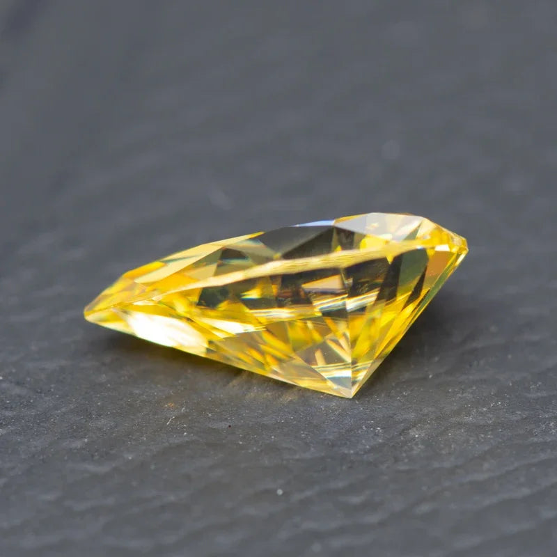 Moissanite Pear Cut Lemon Yellow Colored Pass Diamond Tester Diy Charms Advanced Jewelry Making Materials with GRA Report
