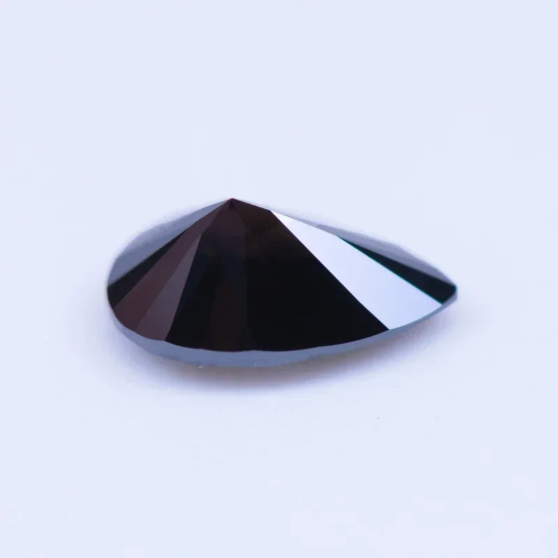 Wholesale Moissanite Stone Pear Cut Black Color 13x18mm Size DIY Charms Ring Necklace Earrings Main Materials with Certificate W